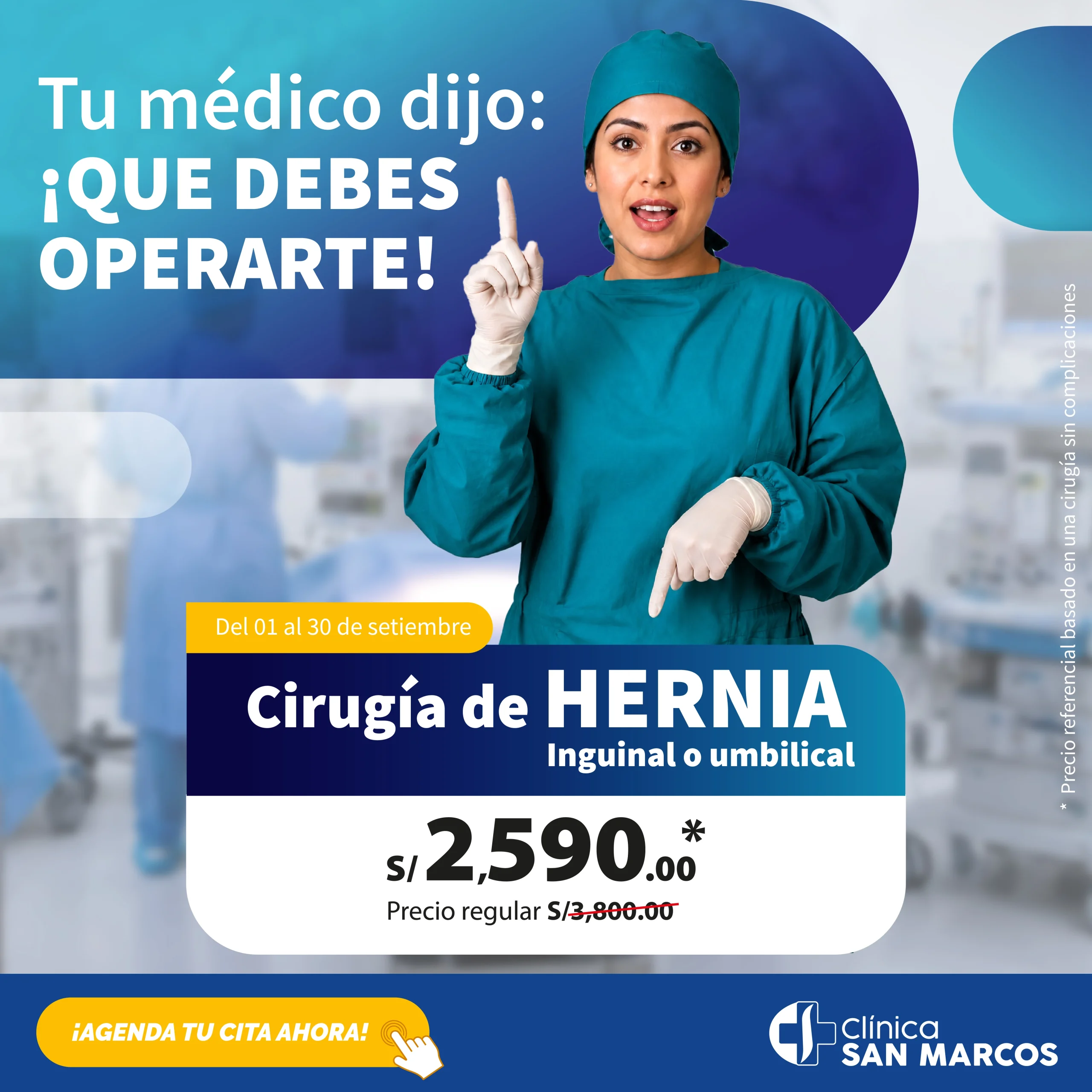 Clínica San Marcos Cirugía de Hernia setiembre 2026