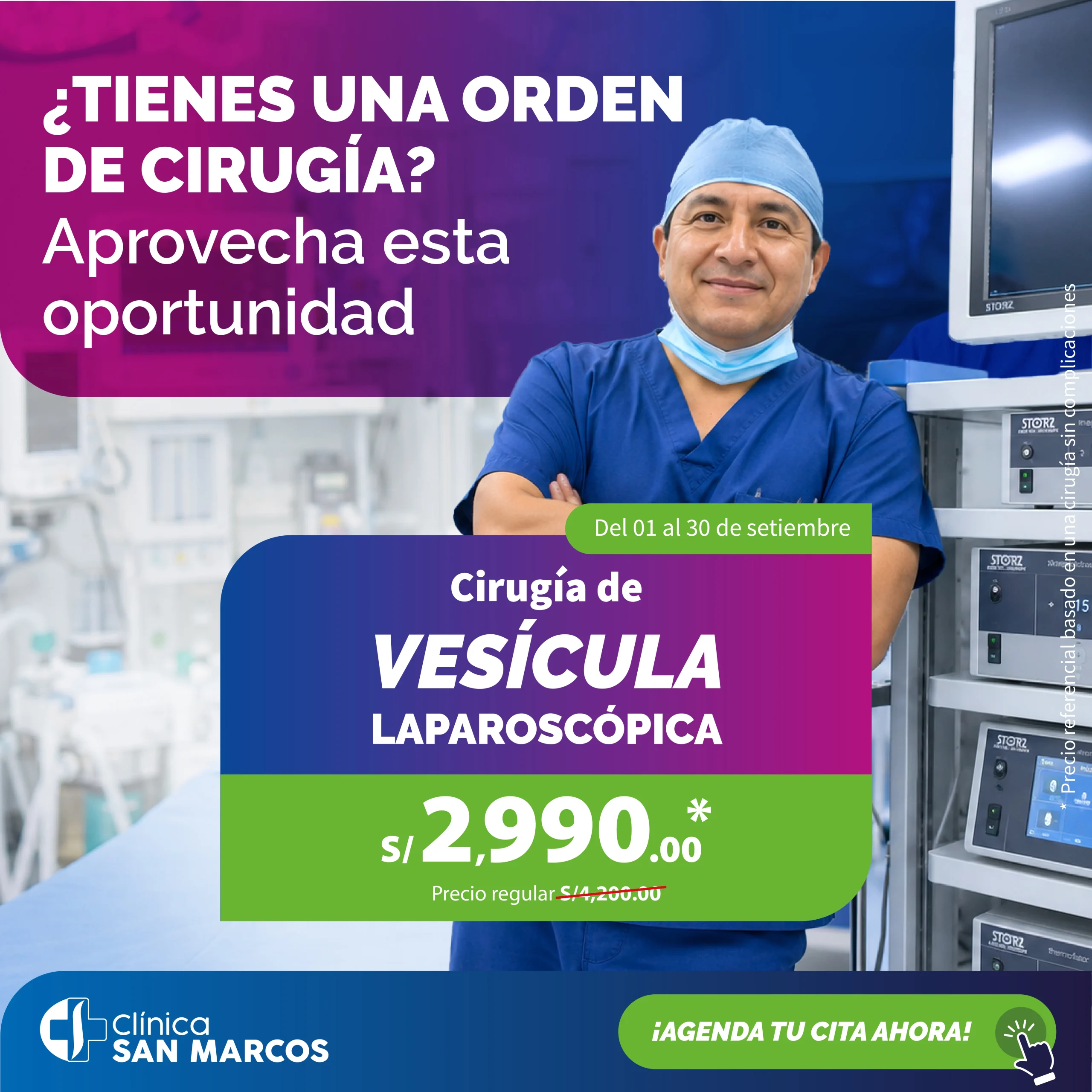 Clínica San Marcos Cirugía de Vesícula setiembre 2026